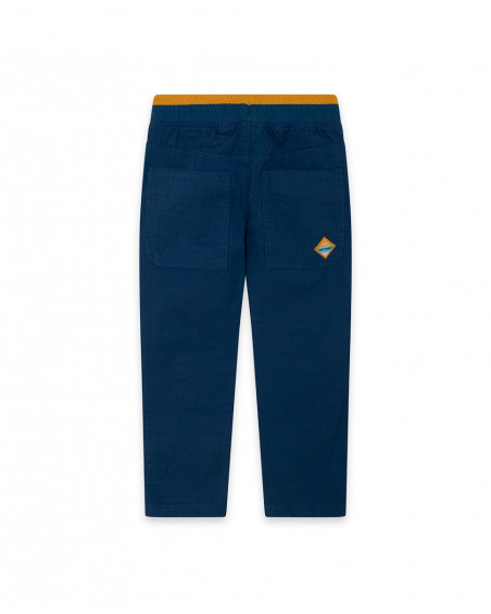Pantalón sarga azul marino cintura naranja niño