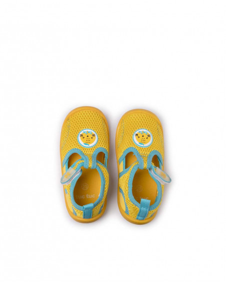 Zapatillas licra velcro amarillas niño Zapatillas licra velcro amarillas niño