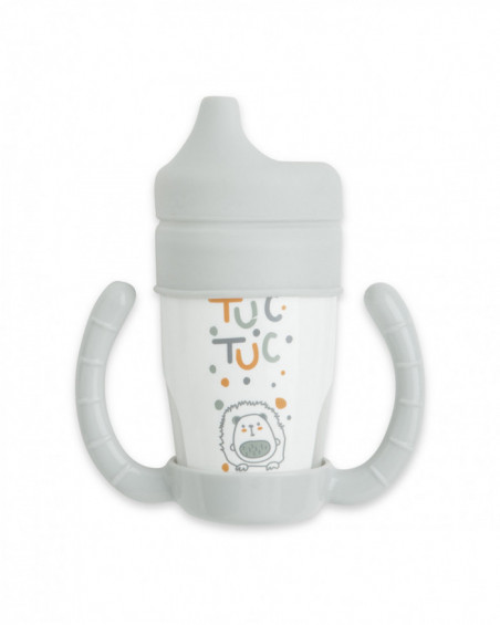 Taza evolutiva con asas y tetina silicona tuctuc&friends gris Taza evolutiva con asas y tetina silicona tuctuc&friends gris