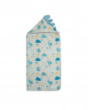Capa baño muselina bambú + rizo hello dino azul Capa baño muselina bambú + rizo hello dino azul