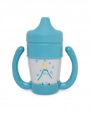 Taza evolutiva con asas y tetina silicona hello dino gris Taza evolutiva con asas y tetina silicona hello dino gris