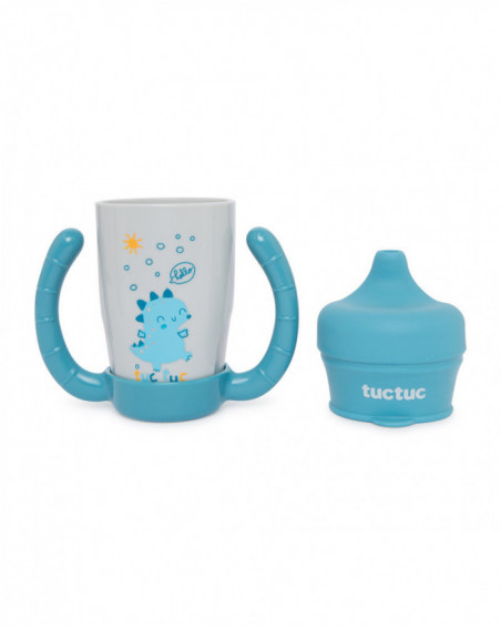 Taza evolutiva con asas y tetina silicona hello dino gris Taza evolutiva con asas y tetina silicona hello dino gris