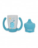 Taza evolutiva con asas y tetina silicona hello dino gris Taza evolutiva con asas y tetina silicona hello dino gris