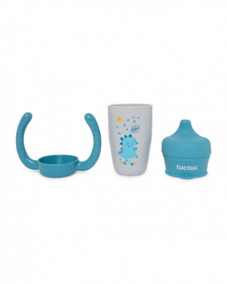 Taza evolutiva con asas y tetina silicona hello dino gris Taza evolutiva con asas y tetina silicona hello dino gris