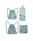 Set merienda bolsa+servilleta+lunch hello dino gris Set merienda bolsa+servilleta+lunch hello dino gris