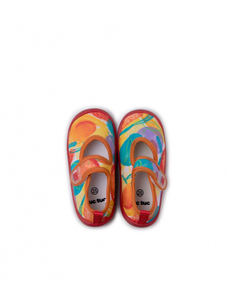 Zapatillas licra velcro estampado frutas multicolor niña Zapatillas licra velcro estampado frutas multicolor niña
