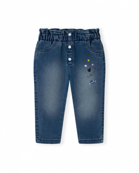 Pantalón felpa azul niña galaxy friends Pantalón felpa azul niña galaxy friends