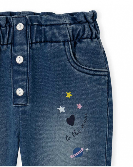 Pantalón felpa azul niña galaxy friends Pantalón felpa azul niña galaxy friends