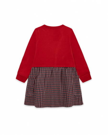 Vestido felpa y punto rojo niña j'adore l Vestido felpa y punto rojo niña j'adore l