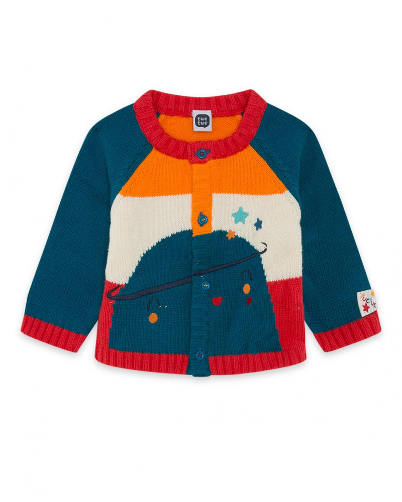 Veste Tricot Bleu Garçon Stars Collectors