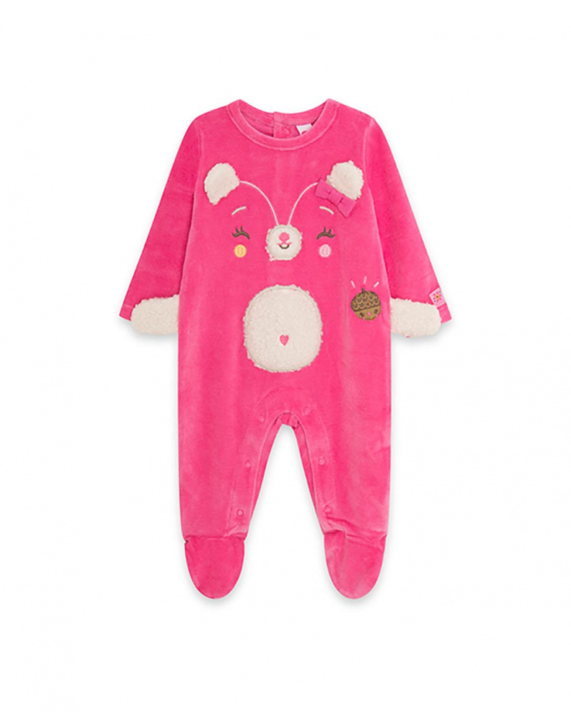 Barboteuse rose Tundosado Woodland pour fille