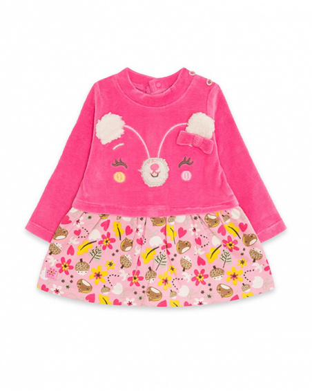 Robe combinée rose pour fille Woodland Robe combinée rose pour fille Woodland