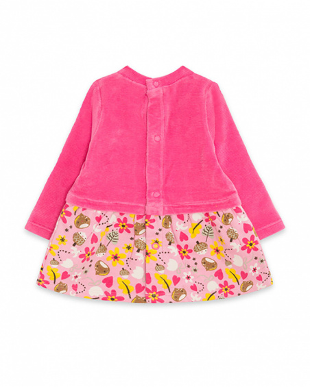 Robe combinée rose pour fille Woodland Robe combinée rose pour fille Woodland