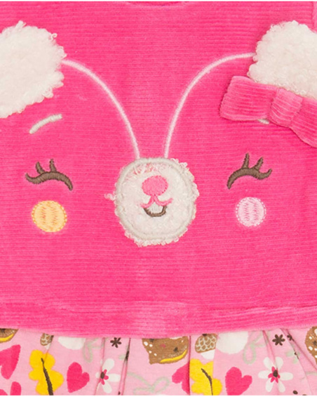 Robe combinée rose pour fille Woodland Robe combinée rose pour fille Woodland