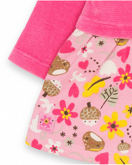 Robe combinée rose pour fille Woodland Robe combinée rose pour fille Woodland