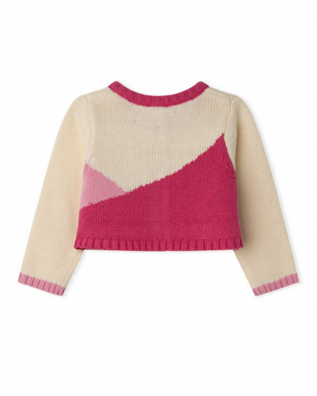 Veste En Tricot Fille Rose Et Blanc Woodland Veste En Tricot Fille Rose Et Blanc Woodland