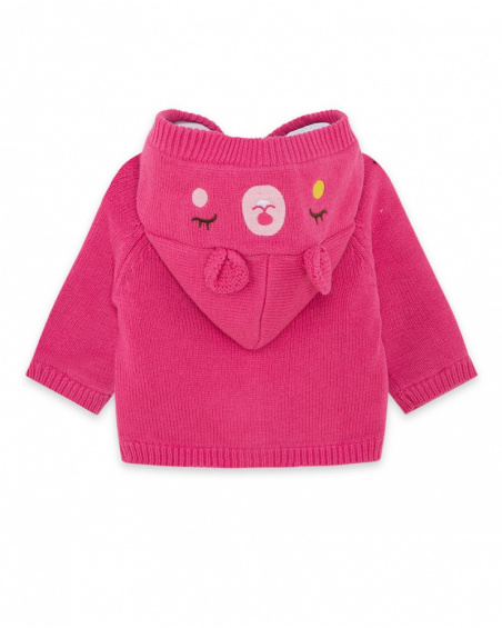 Fille Rose Tricot Veste Woodland Fille Rose Tricot Veste Woodland