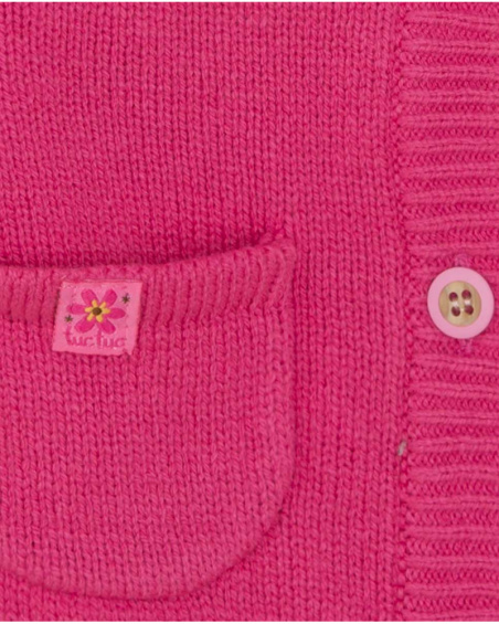 Fille Rose Tricot Veste Woodland Fille Rose Tricot Veste Woodland