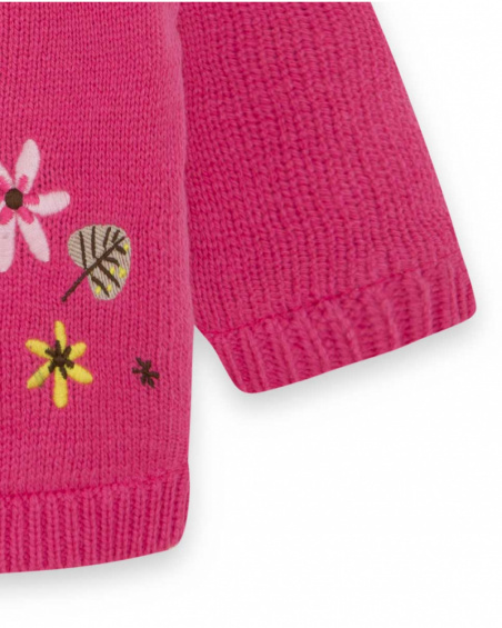 Fille Rose Tricot Veste Woodland Fille Rose Tricot Veste Woodland