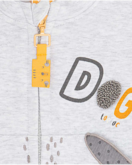 Ensemble 3 Pièces Peluche Et Tricot Gris Garçon Hiver Rainbow