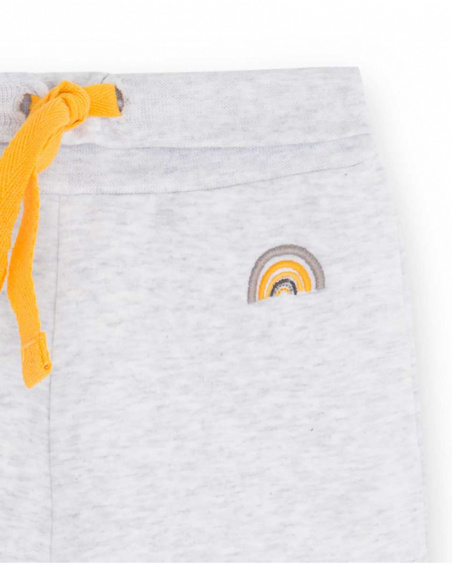 Ensemble 3 Pièces Peluche Et Tricot Gris Garçon Hiver Rainbow