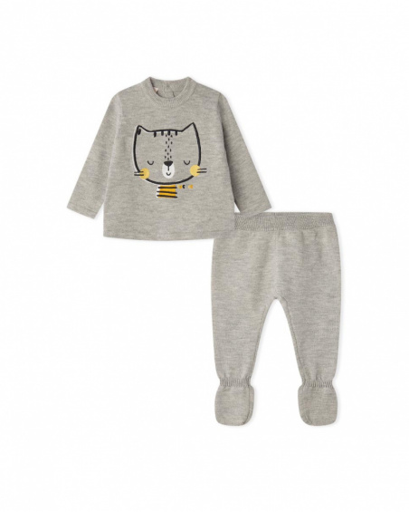 Ensemble Tricot Gris Garçon Winter Rainbow