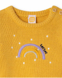 Pull Tricot Et Peluche Grenouille Orange Fille Hiver Arc-en-ciel Pull Tricot Et Peluche Grenouille Orange Fille Hiver Arc-en-ciel