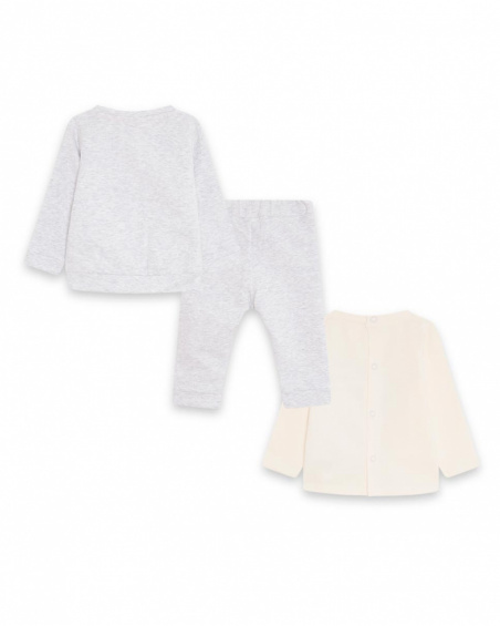 Set 3 Pièces Gris Peluche Et Tricoté Fille Winter Rainbow Set 3 Pièces Gris Peluche Et Tricoté Fille Winter Rainbow