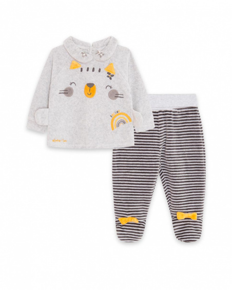 Ensemble fille Tundosado gris arc-en-ciel d'hiver