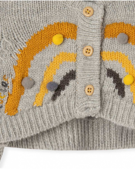 Veste en tricot grise pour fille Winter Rainbow Veste en tricot grise pour fille Winter Rainbow
