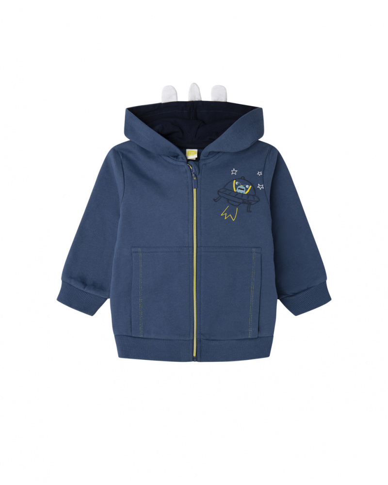 Sweat à capuche bleu en peluche pour garçons Galaxy Friends