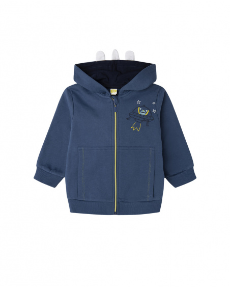 Sweat à capuche bleu en peluche pour garçons Galaxy Friends
