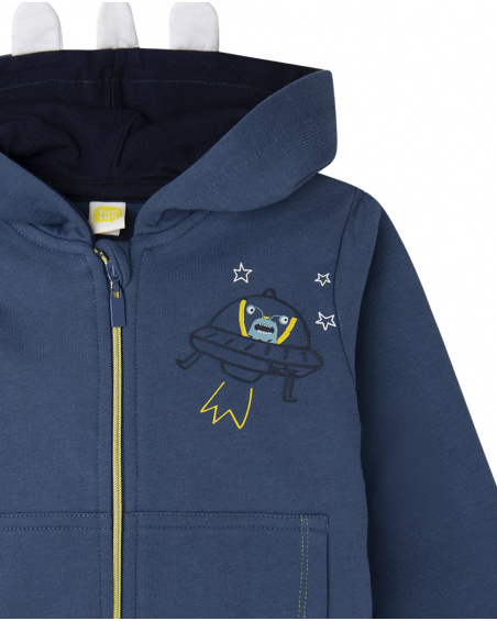 Sweat à capuche bleu en peluche pour garçons Galaxy Friends
