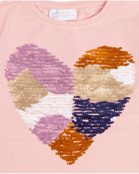 T-shirt en maille rose fille Night Garden