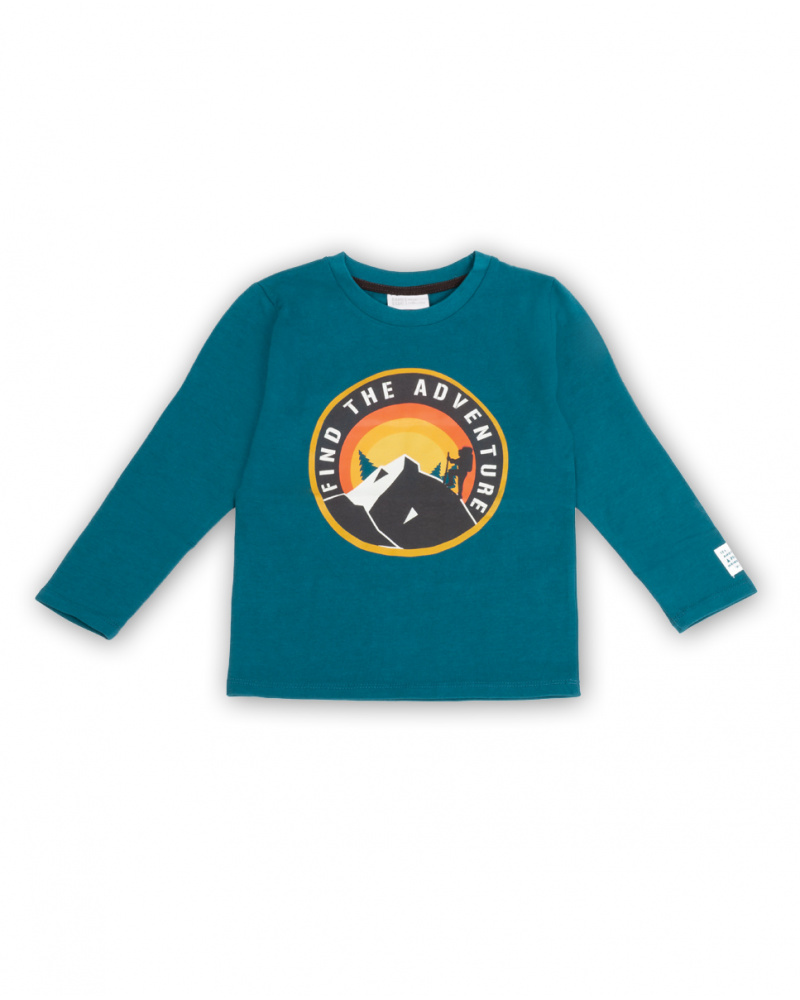 T-shirt En Tricot Vert Et Orange Sentier De Randonnée Garçon