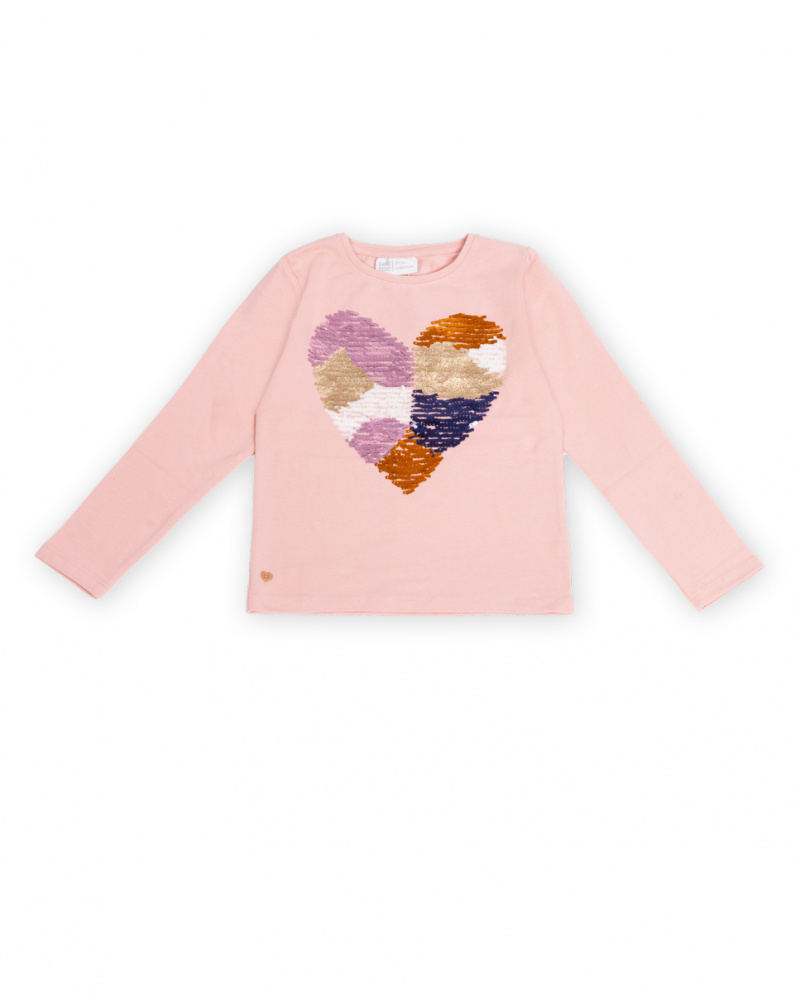 T-shirt en maille rose fille Night Garden