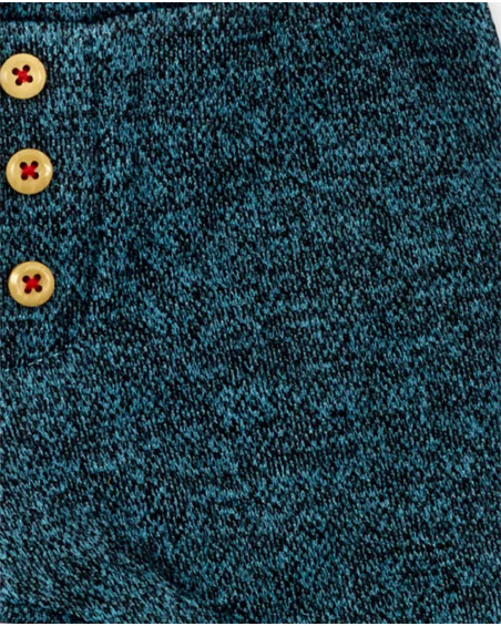 T-shirt En Maille Bleu Et Pantalon Plat Garçon Mini Traveller T-shirt En Maille Bleu Et Pantalon Plat Garçon Mini Traveller