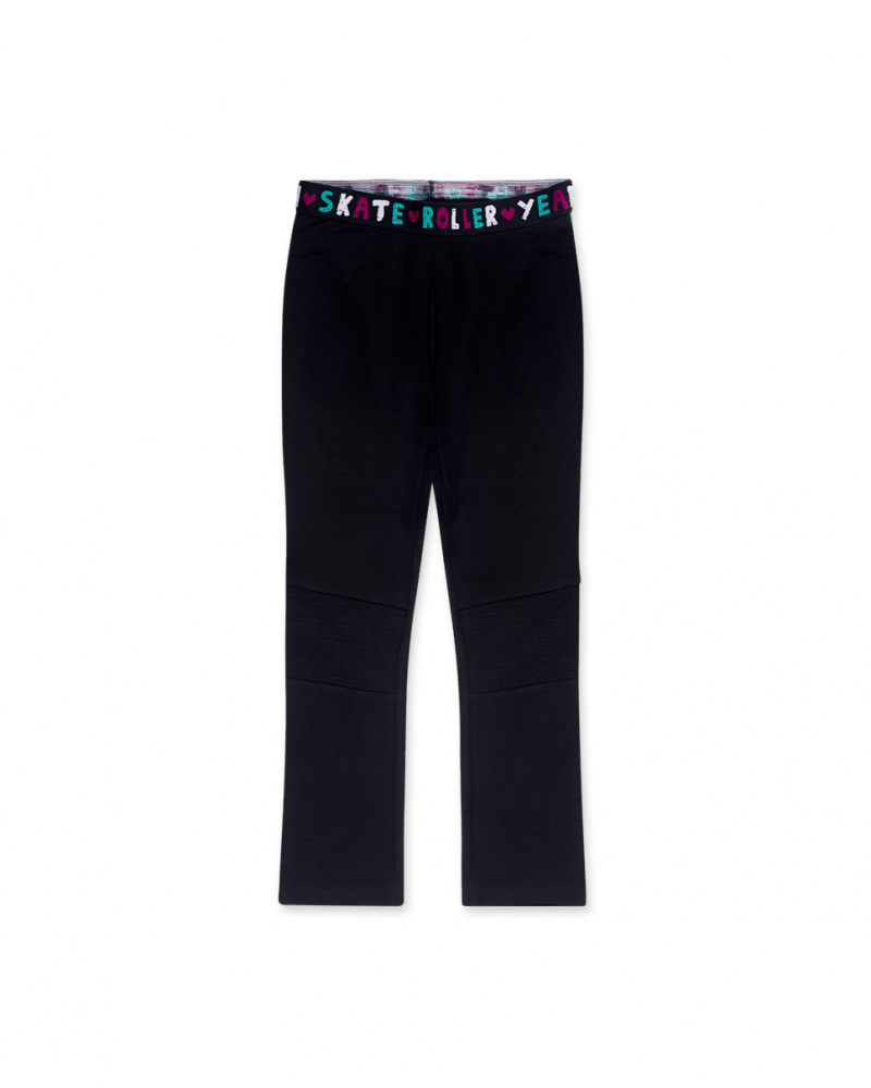 Legging en peluche noir et rose pour fille Connect