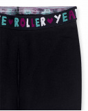 Legging en peluche noir et rose pour fille Connect Legging en peluche noir et rose pour fille Connect