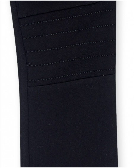 Legging en peluche noir et rose pour fille Connect Legging en peluche noir et rose pour fille Connect