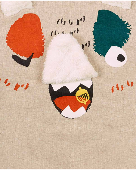 Sweat en peluche beige Garçon Natural Grown