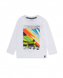 T-shirt Tricoté Blanc Et Jaune Garçon Speed Race T-shirt Tricoté Blanc Et Jaune Garçon Speed Race