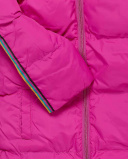 Parka matelassée rose fleurs d'hiver fille Parka matelassée rose fleurs d'hiver fille
