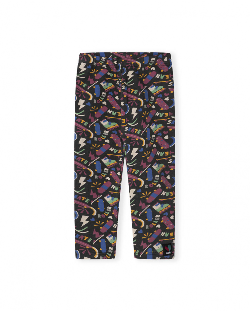 Legging en tricot noir pour fille Connect