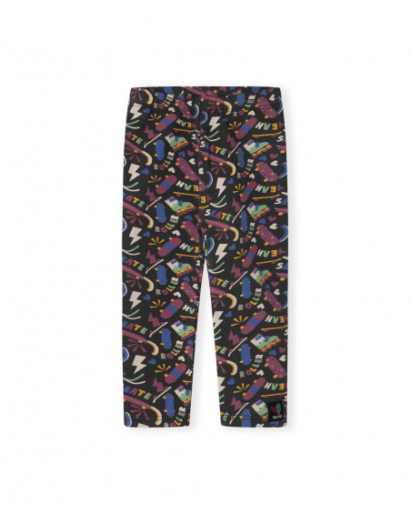 Legging en tricot noir pour fille Connect