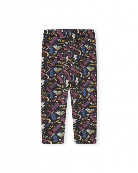Legging en tricot noir pour fille Connect