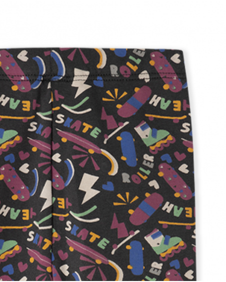 Legging en tricot noir pour fille Connect