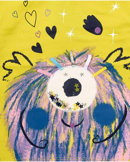 T-shirt en maille vert et rose fille Galaxy Friends