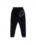 Pantalon Boy Connect en peluche noir et bleu Pantalon Boy Connect en peluche noir et bleu