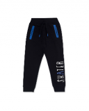 Pantalon Boy Connect en peluche noir et bleu Pantalon Boy Connect en peluche noir et bleu